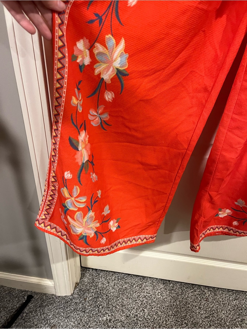 Flying Tomato Red Floral Wide Leg Pants - Picture 6 of 8
